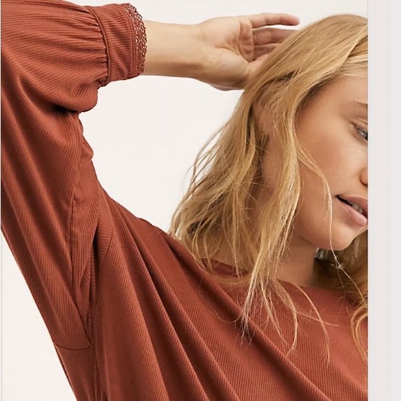 Free People Shimmy Shake Top Size Small Open Back Rust - Picture 3 of 10